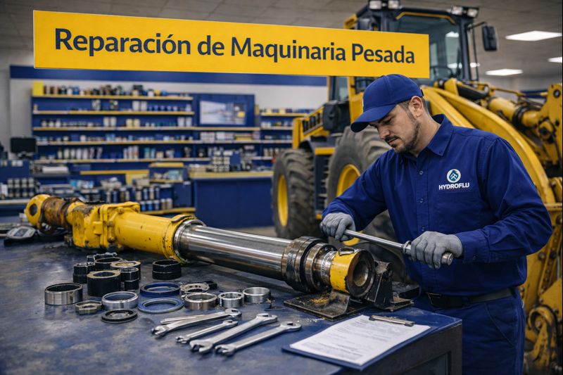 Reparación de cilindro hidráulico pesado