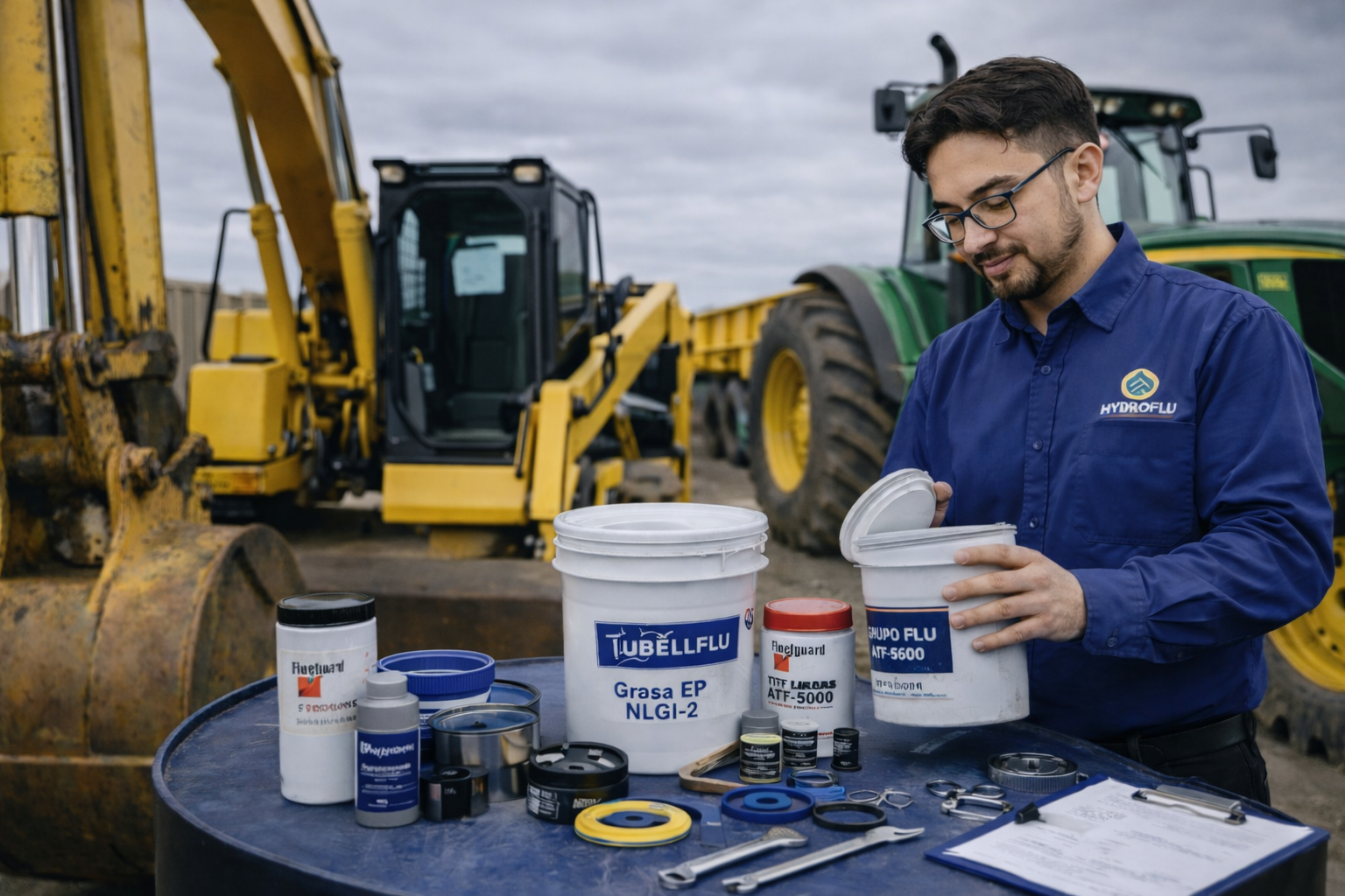 Revisión de lubricantes industriales al aire libre