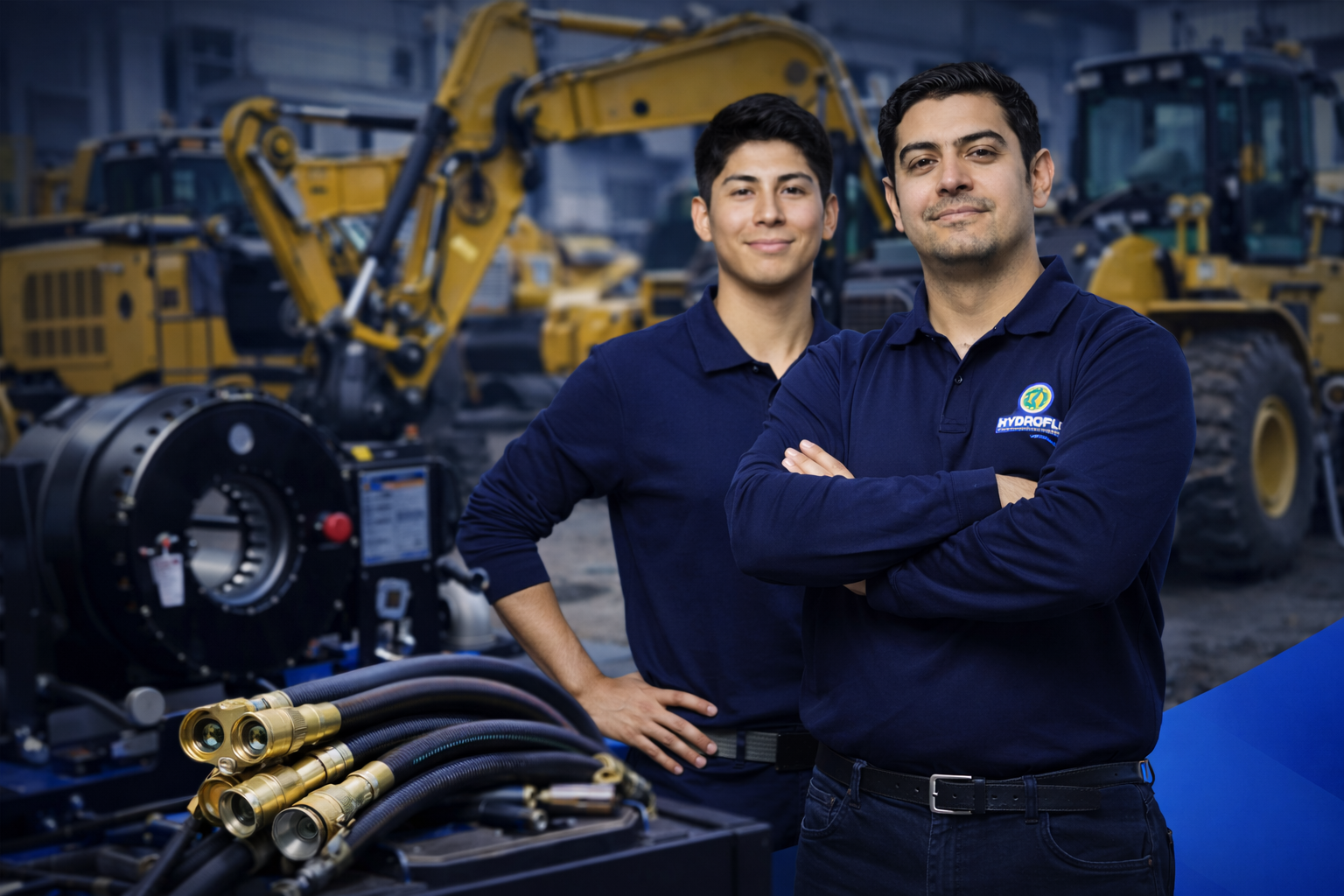 Técnicos de Hydroflu en taller industrial